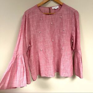 - BeachLunchLounge flared sleeve top with pearls.  L